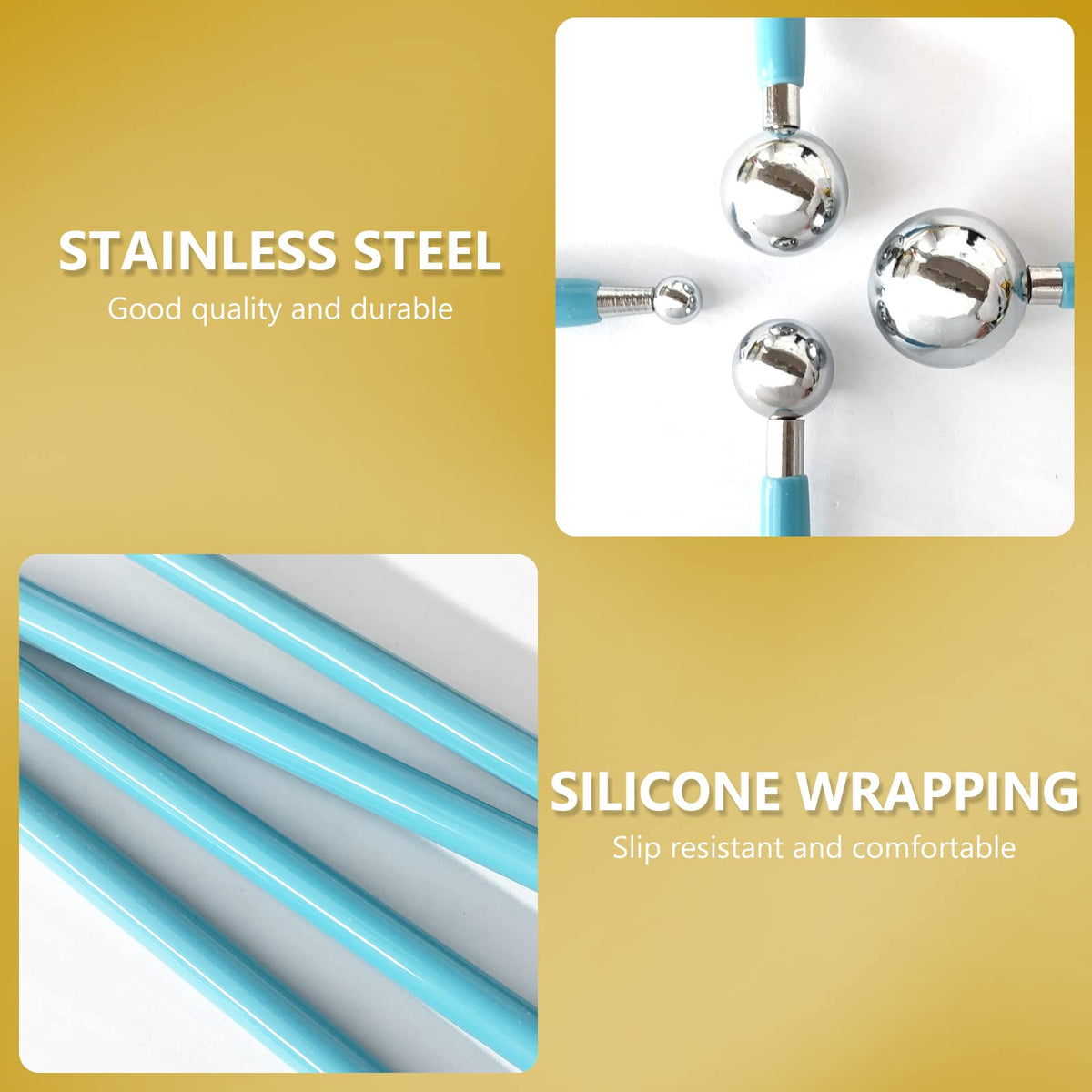 High-quality dotting tools for rock painting with stainless steel and silicone wrapping for comfort, available at Curat Cart.