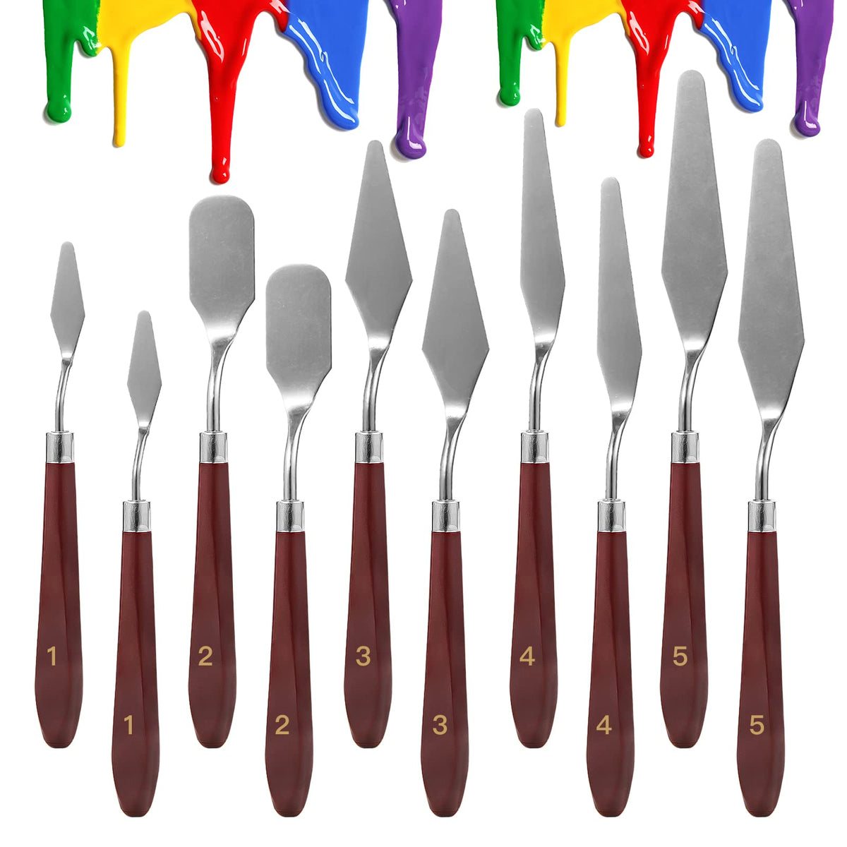 Explore the premium imported CUALORK Palette Knife Set, featuring ten versatile knives for artists. Available at Curat Cart.