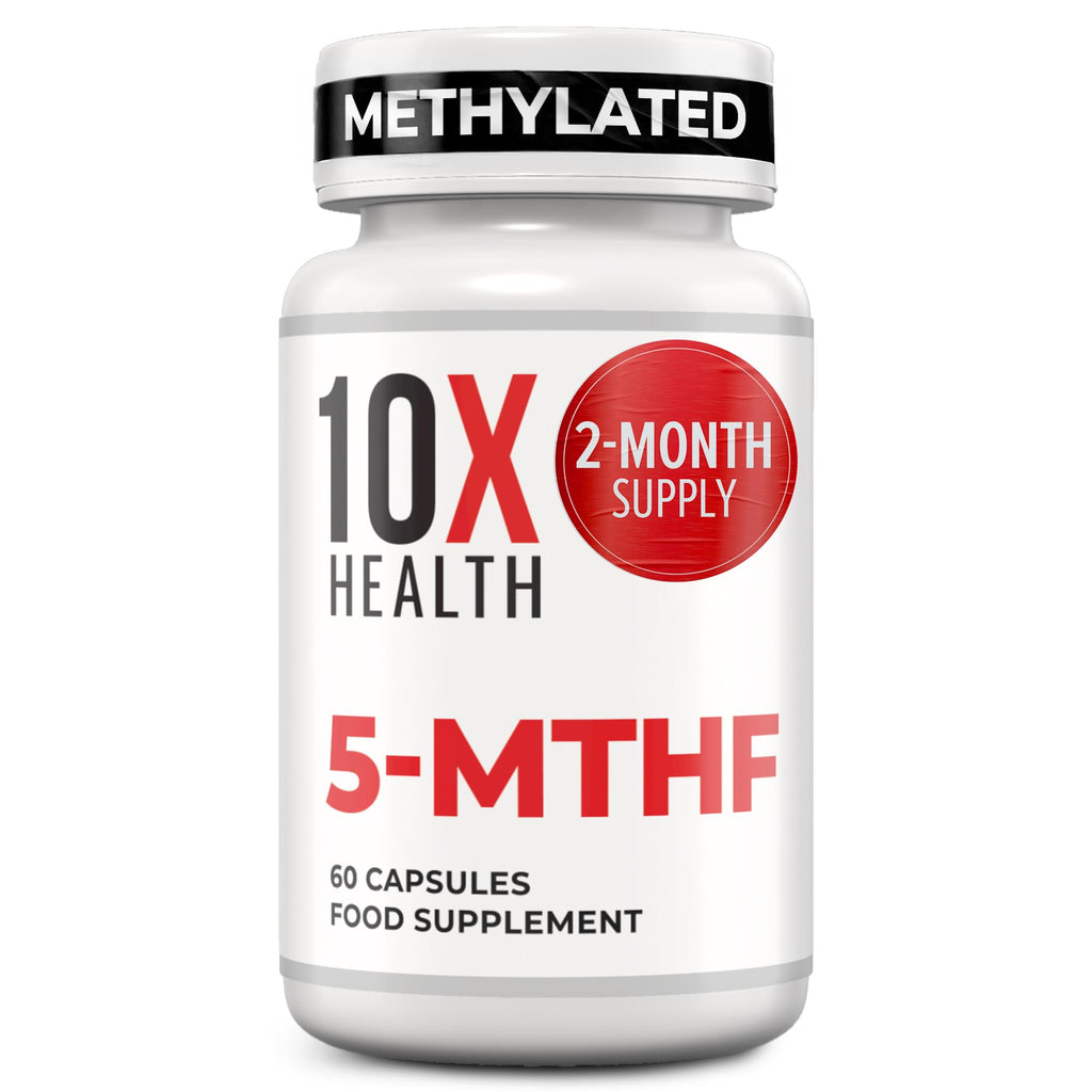 Elevate wellness with 10X Health Methylfolate Supplement, a premium imported product available at Curat Cart for optimal health.