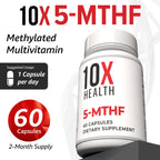 Methylfolate Supplement by 10X Health enhances wellness. Perfect for daily use, available at Curat Cart.