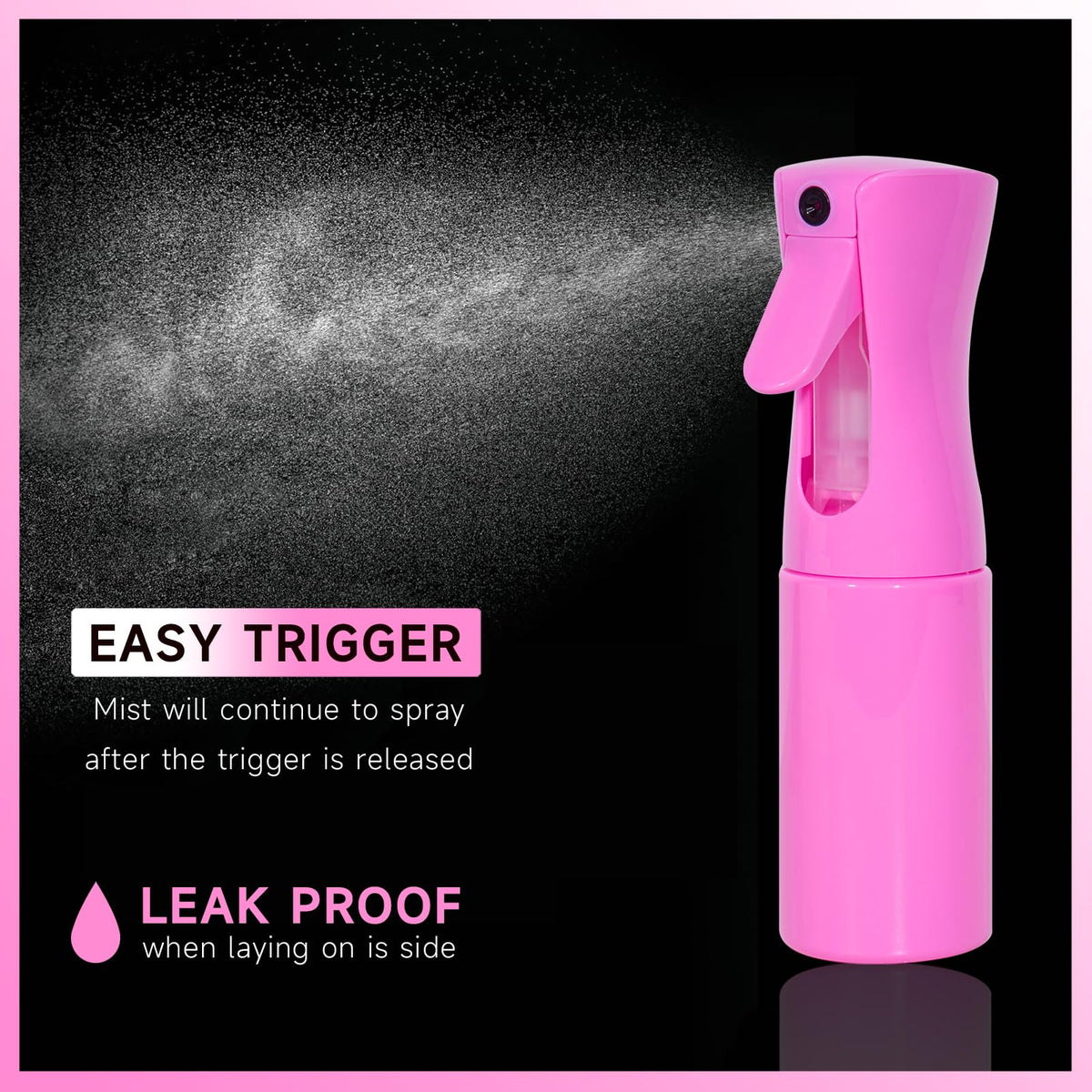 Experience the Easy Trigger pink spray bottle, specially curated by Curat Cart for effortless misting and leak-proof design.