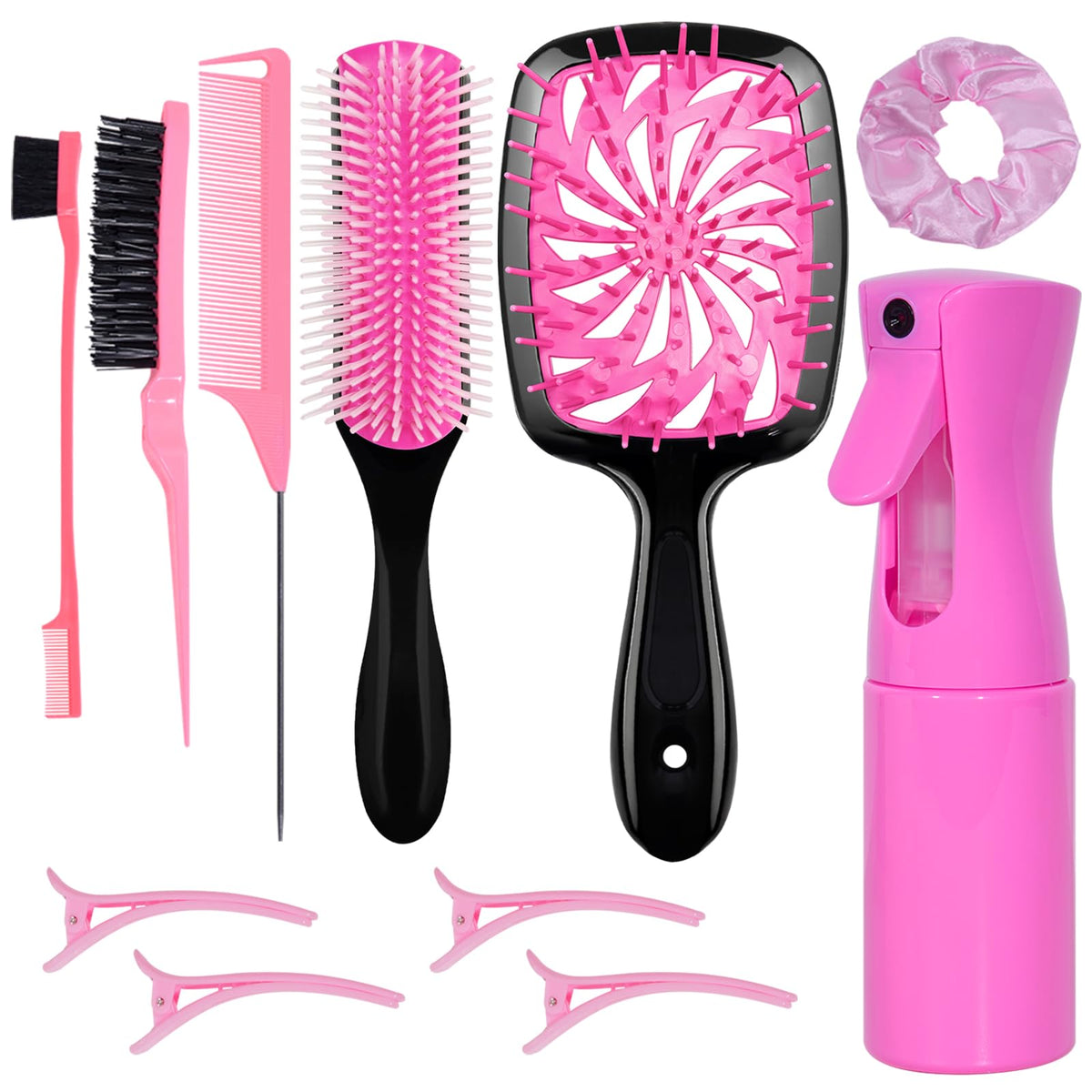 Discover the premium imported Hair Brush Set with Detangling Brush at Curat Cart. Perfect for effortless styling and detangling. 