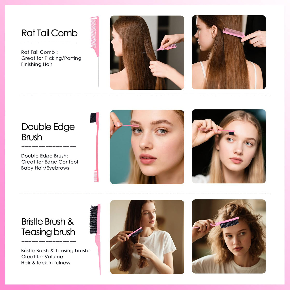Explore the Hair Brush Set with Detangling Brush for effortless styling and daily care. Perfect for all hair types. Available at Curat Cart.
