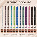 Explore 12 shades of Color Gel Eyeliner Pencils, waterproof and long-lasting, available at Curat Cart, 100% Authentic in India.