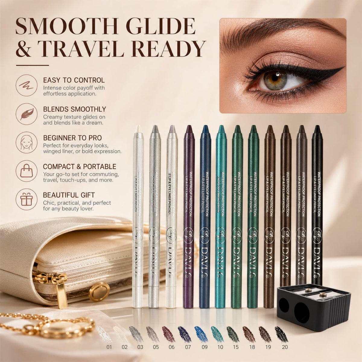 Discover premium imported Color Gel Eyeliner Pencils at Curat Cart, offering smooth application and vibrant colors for flawless eye makeup.