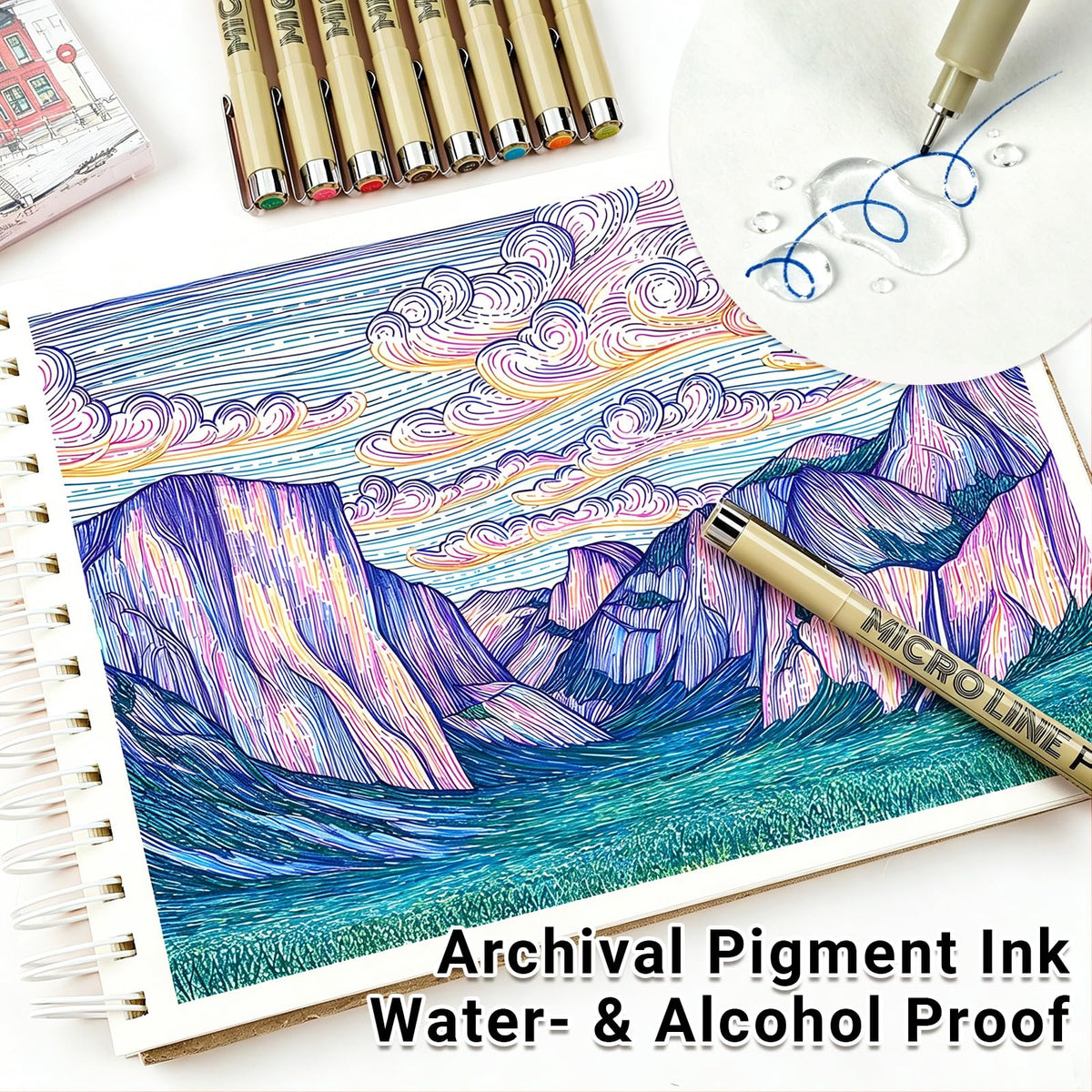 Transform your artwork with the Colored Micro Pens Fineliner Set from Curat Cart, perfect for detailed illustrations and vibrant designs.