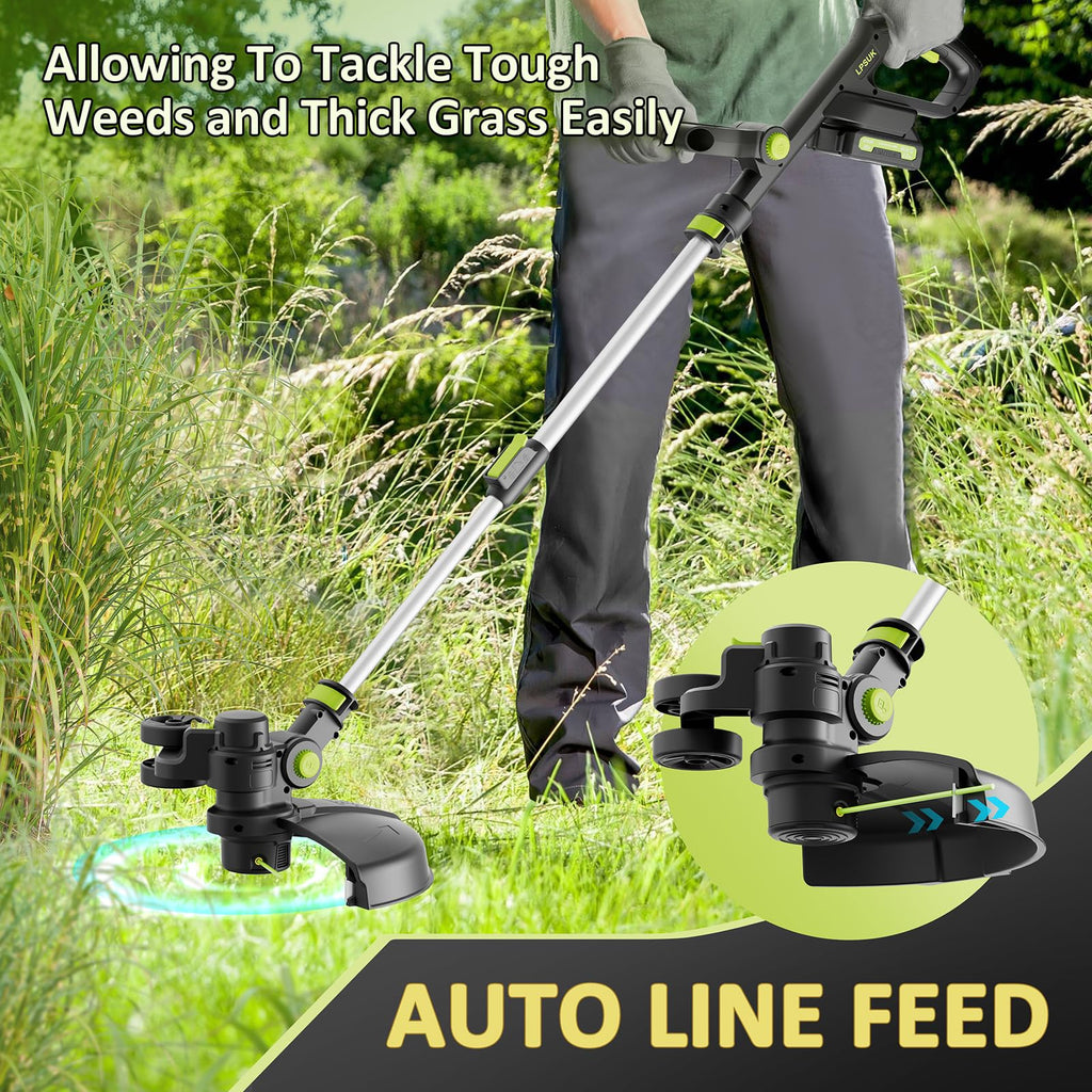 Experience premium imported cordless string trimmer edger, effortlessly tackling tough weeds and grass. Available at Curat Cart.