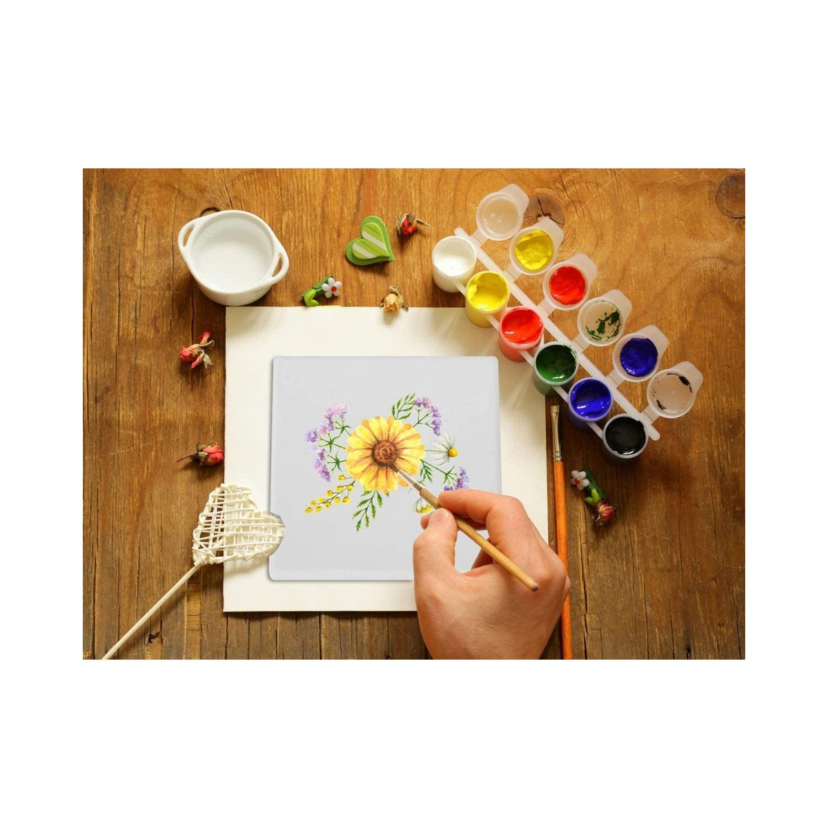Hand-painted unglazed ceramic coasters available at Curat Cart, 100% authentic and perfect for home decor in India.