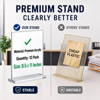 Discover the premium acrylic sign holder tabletop display, specially curated by Curat Cart for durability and stability. Perfect for showcasing information.