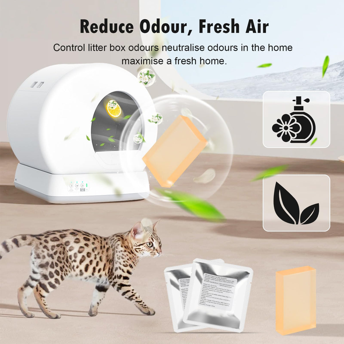 Meowant Deodorizer Gel Refill in official packaging, effectively neutralizing odors for fresh air at home. Available at Curat Cart.