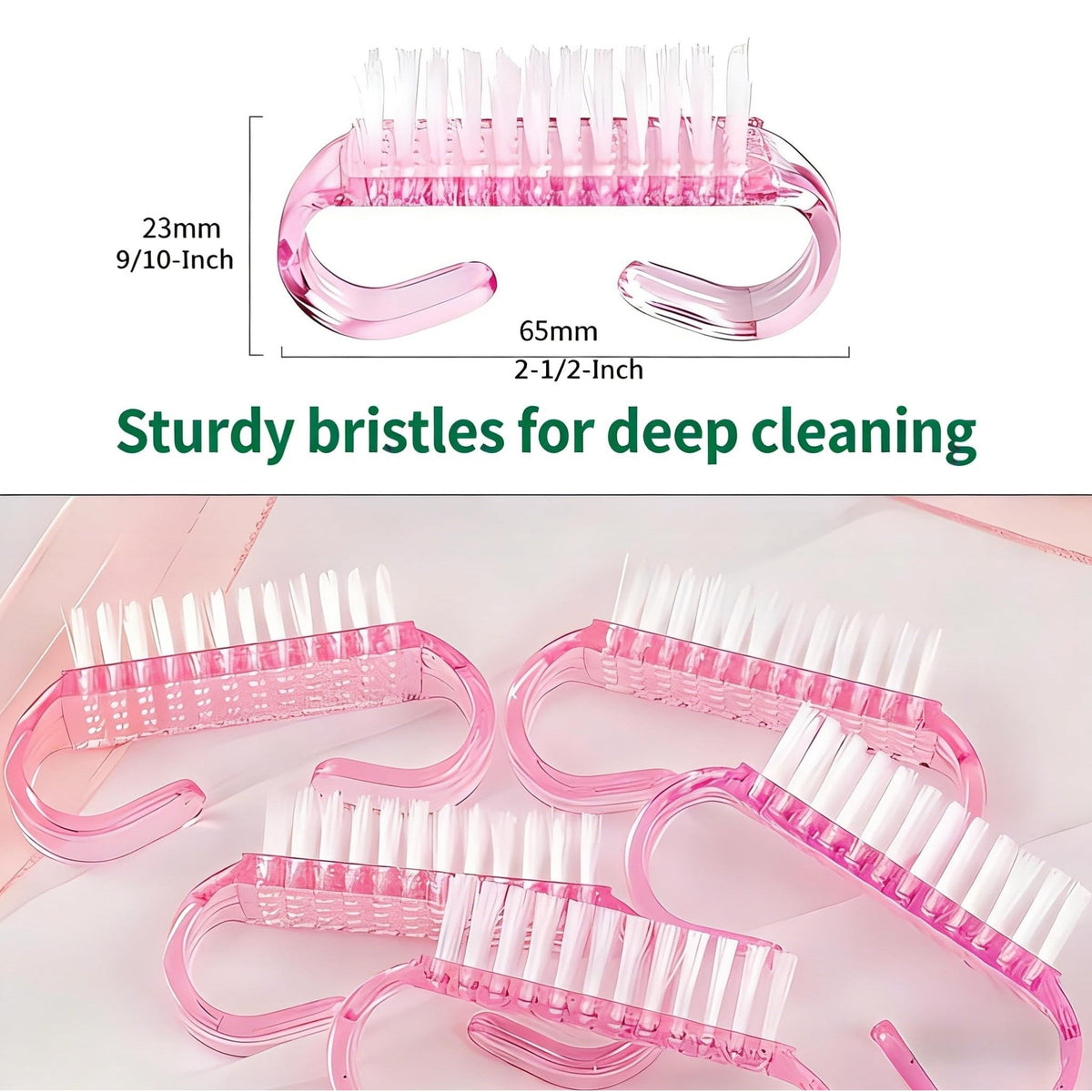 Premium imported Handle Grip Nail Brush with sturdy bristles, ideal for deep cleaning. Available at Curat Cart.