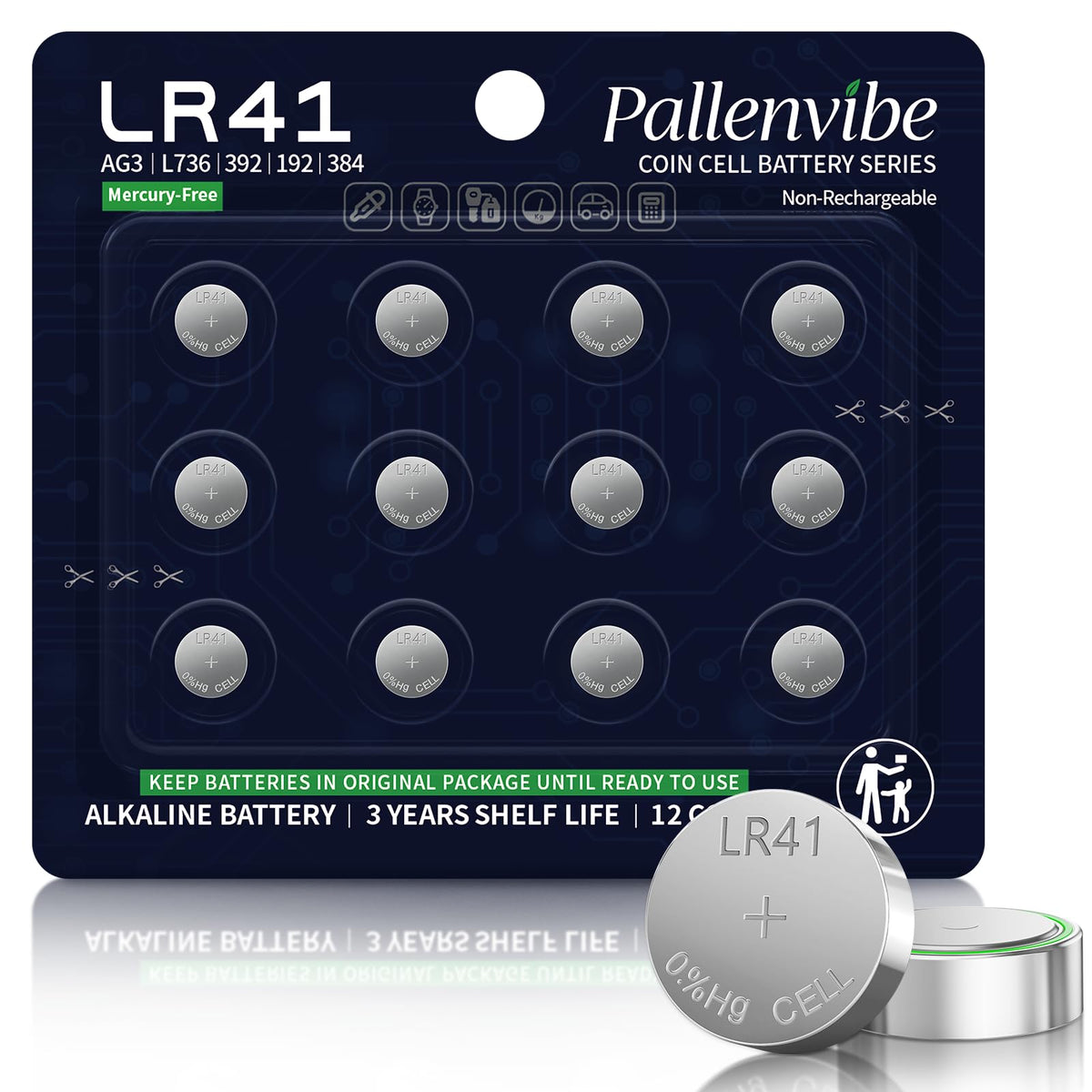 Premium imported LR41 AG3 button cell batteries from Curat Cart, featuring a long shelf life and mercury-free design.