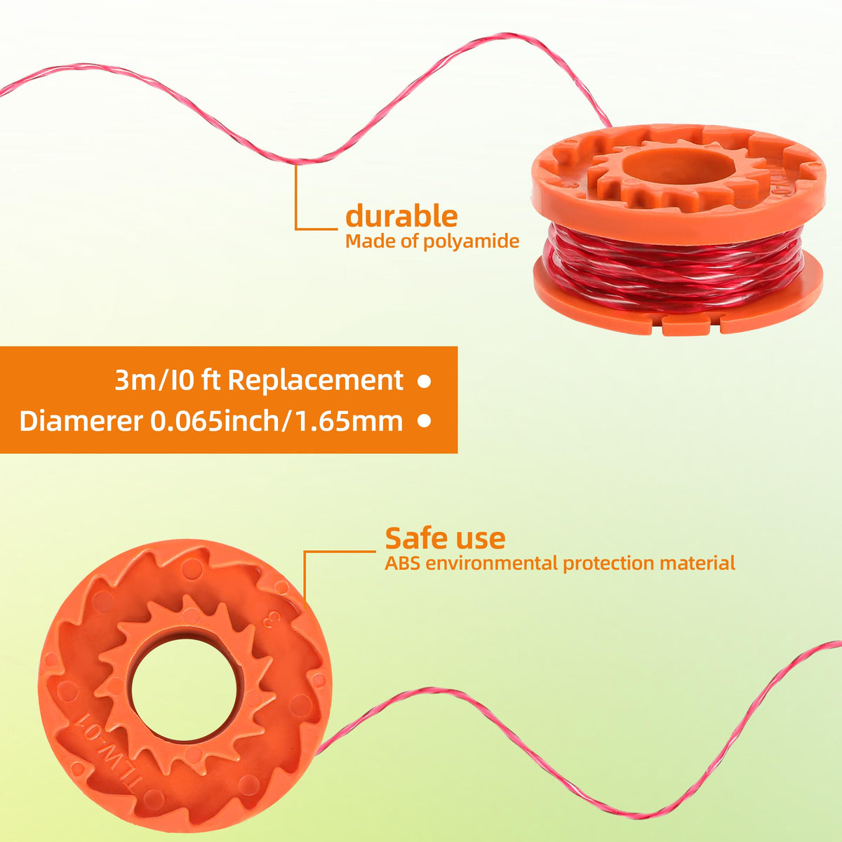 Worx Trimmer Spool Line Replacement, 100% Authentic, made of durable polyamide, available at Curat Cart in India.