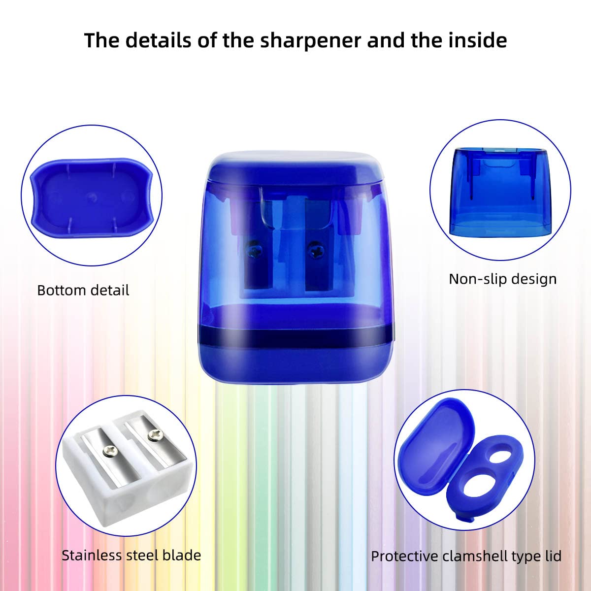 Discover the exclusive Manual Pencil Sharpener for Kids at Curat Cart, featuring a clamshell lid and stainless steel blades for durability.