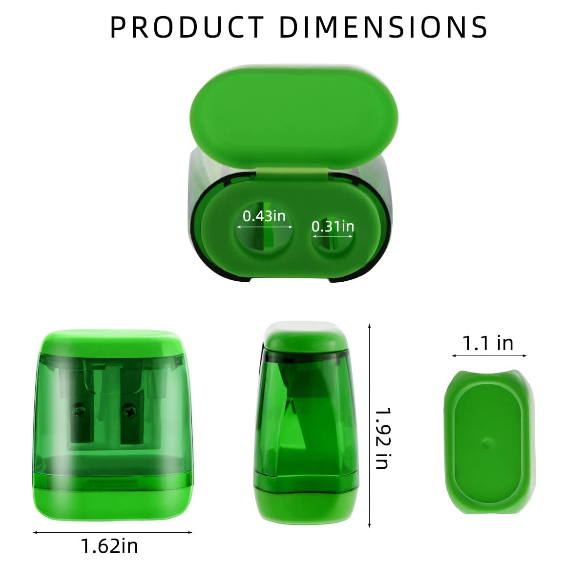 Manual Pencil Sharpener for Kids in vibrant green, 100% Authentic and available at Curat Cart in India.
