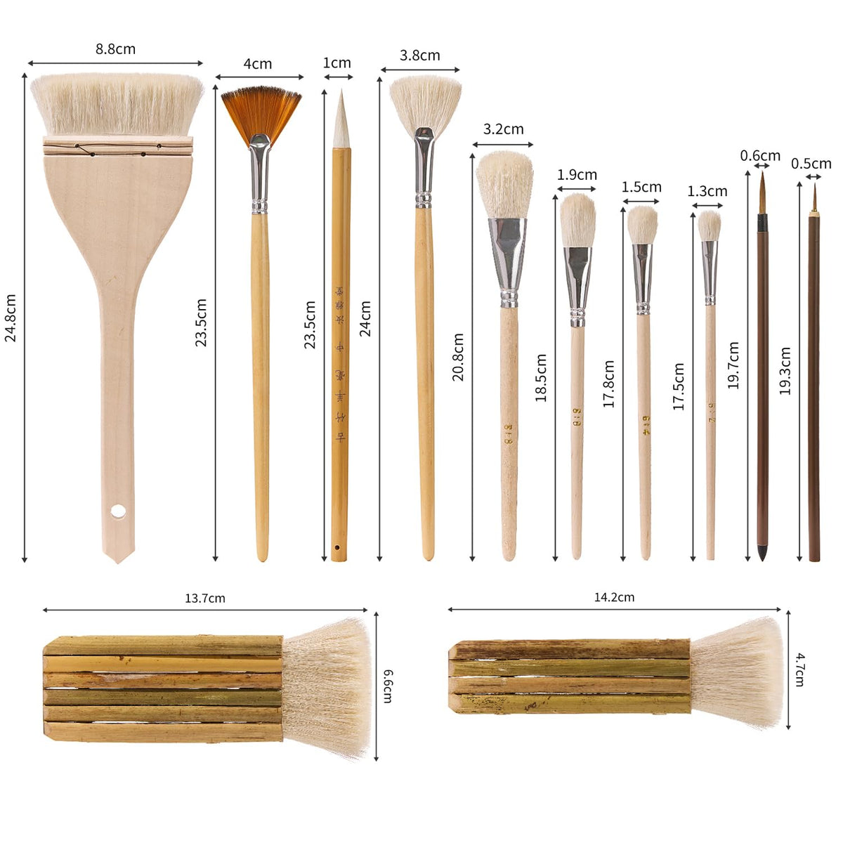 Pottery Glaze Brushes Set available in India at Curat Cart. 100% Authentic brushes for precise painting and glazing. Perfect for artisans.