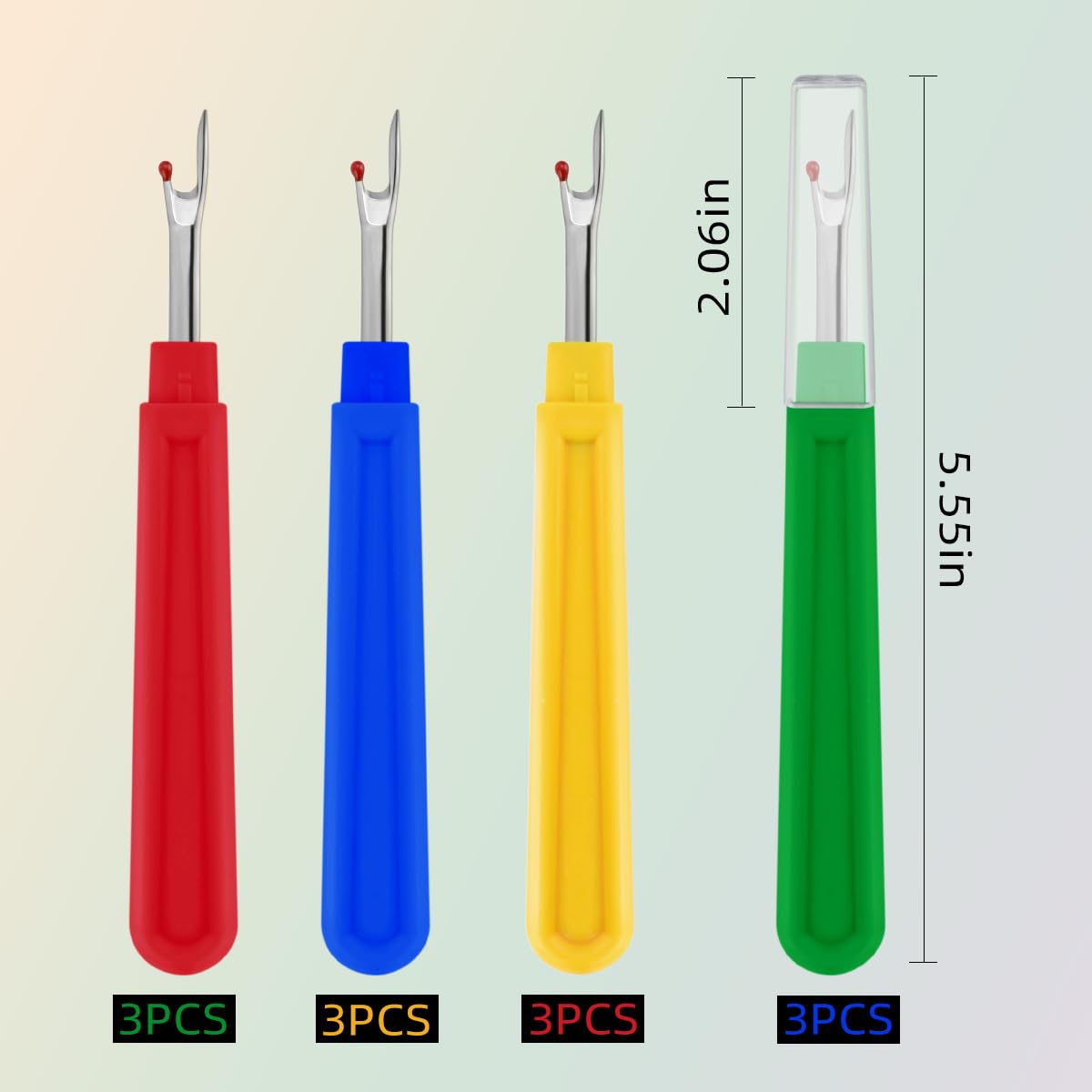 Premium seam ripper stitch remover tool set in vibrant colors, 100% Authentic, available at Curat Cart in India.