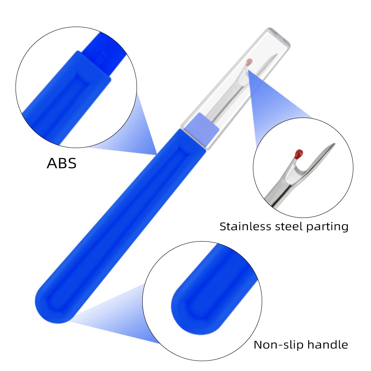 High-quality Seam Ripper Stitch Remover Tool with stainless steel and non-slip handle, available at Curat Cart.