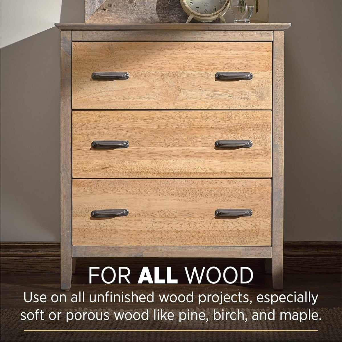 Minwax Clear Pre-Stain Conditioner in original packaging, suitable for all unfinished wood projects.