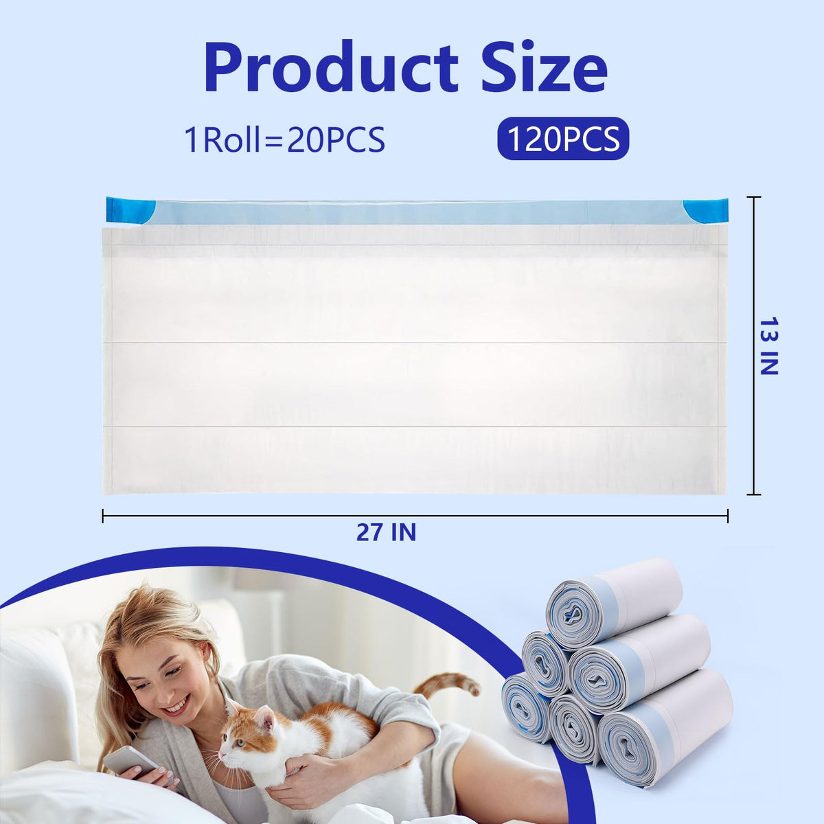 Premium Cat Litter Box Bags, 120PCS available in India. Trust Curat Cart for 100% authentic pet products.