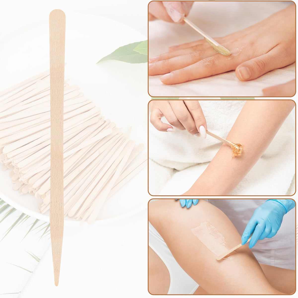 A pack of 1200 small wooden waxing sticks, ideal for precise hair removal and skincare applications.