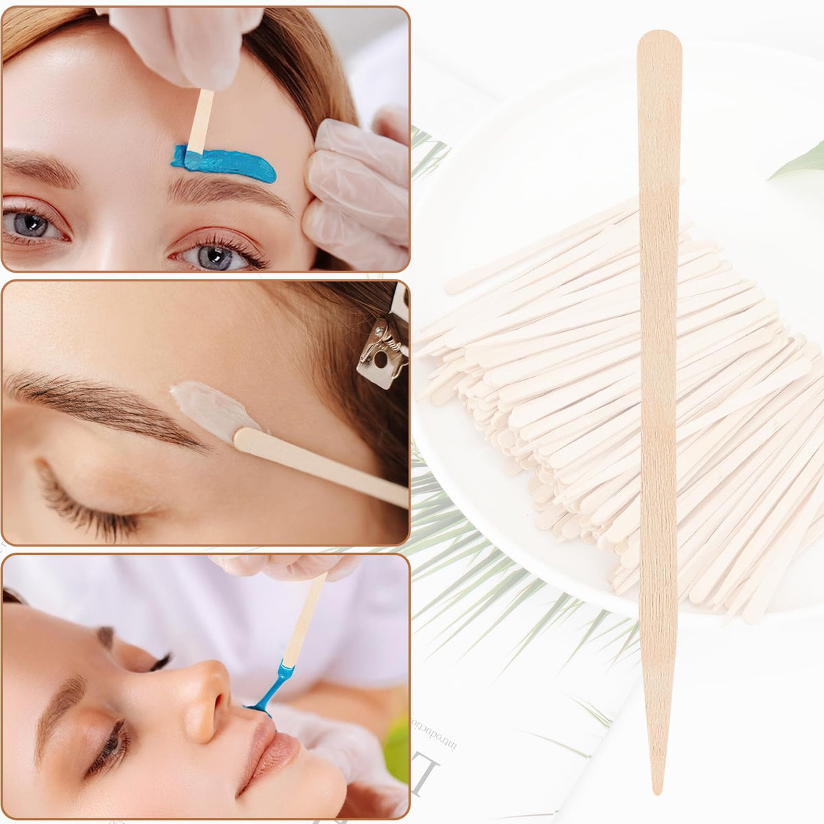 A 1200 pack of wooden waxing sticks for precision application. Trusted supplies, verified by CuratCart, for beauty treatments.