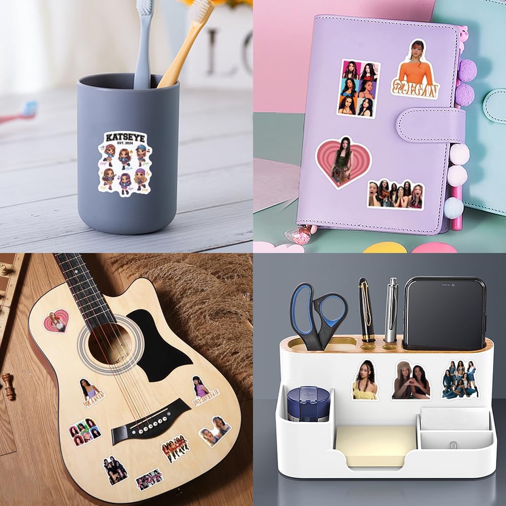 Enhance your style with Katseye Waterproof Vinyl Stickers, perfect for personalizing daily items. Available at Curat Cart.