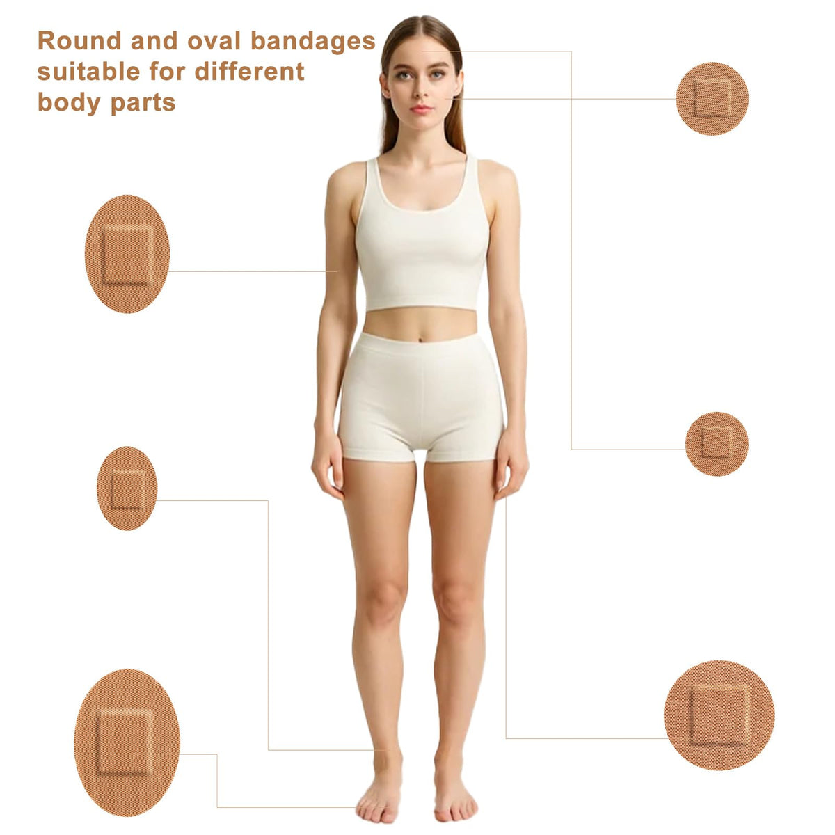 Round oval bandages ideal for various body parts, perfect for daily use. Shop now at Curat Cart for quality care.