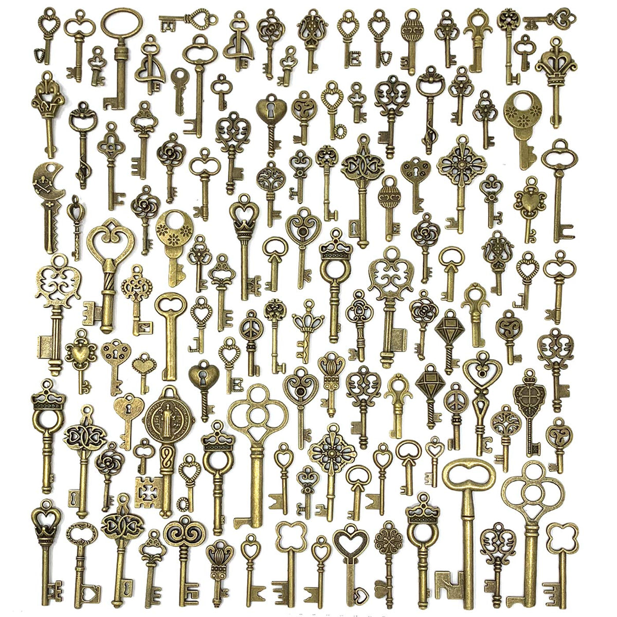 Explore the JIALEEY Vintage Skeleton Key Set, a premium import from Curat Cart featuring an elegant assortment of decorative keys.