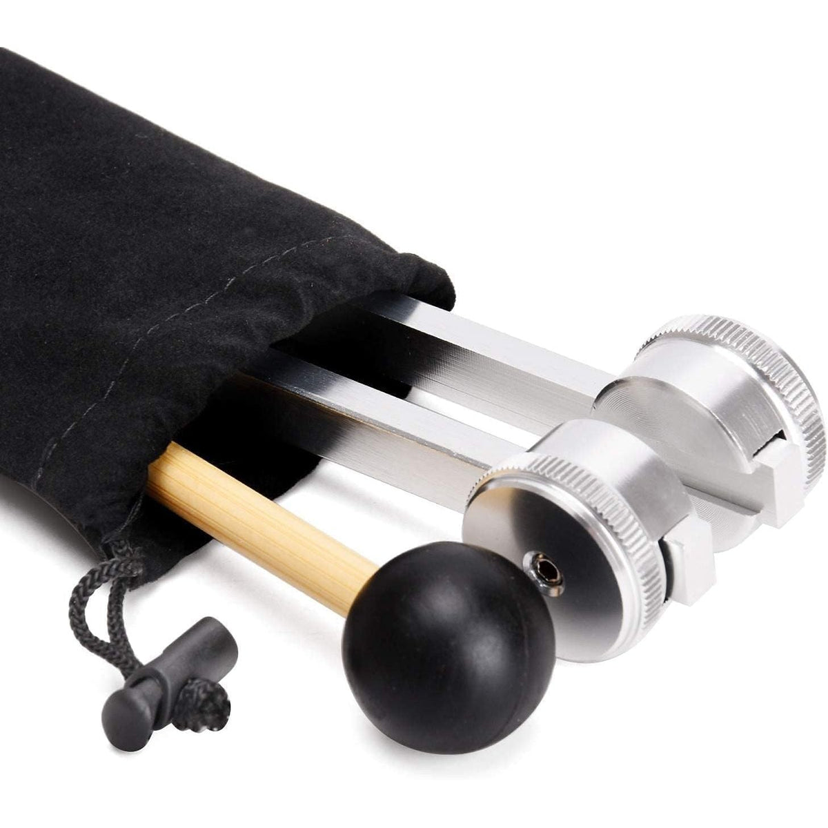 128 Hz tuning fork with striking tool in a protective pouch. Trusted by CuratCart for quality healing tools.