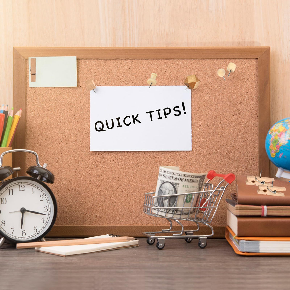 Stylish wood push pins thumb tacks for organizing notes, specially curated by Curat Cart for your workspace elegance.