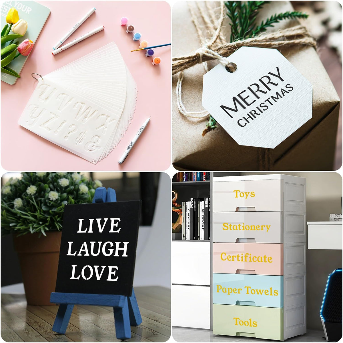 Reusable Plastic Alphabet Number Stencils perfect for crafting and organization. Shop now at Curat Cart for quality supplies.