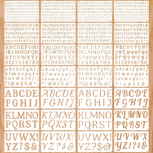 Premium imported reusable plastic alphabet and number stencils, ideal for creative projects, available at Curat Cart.