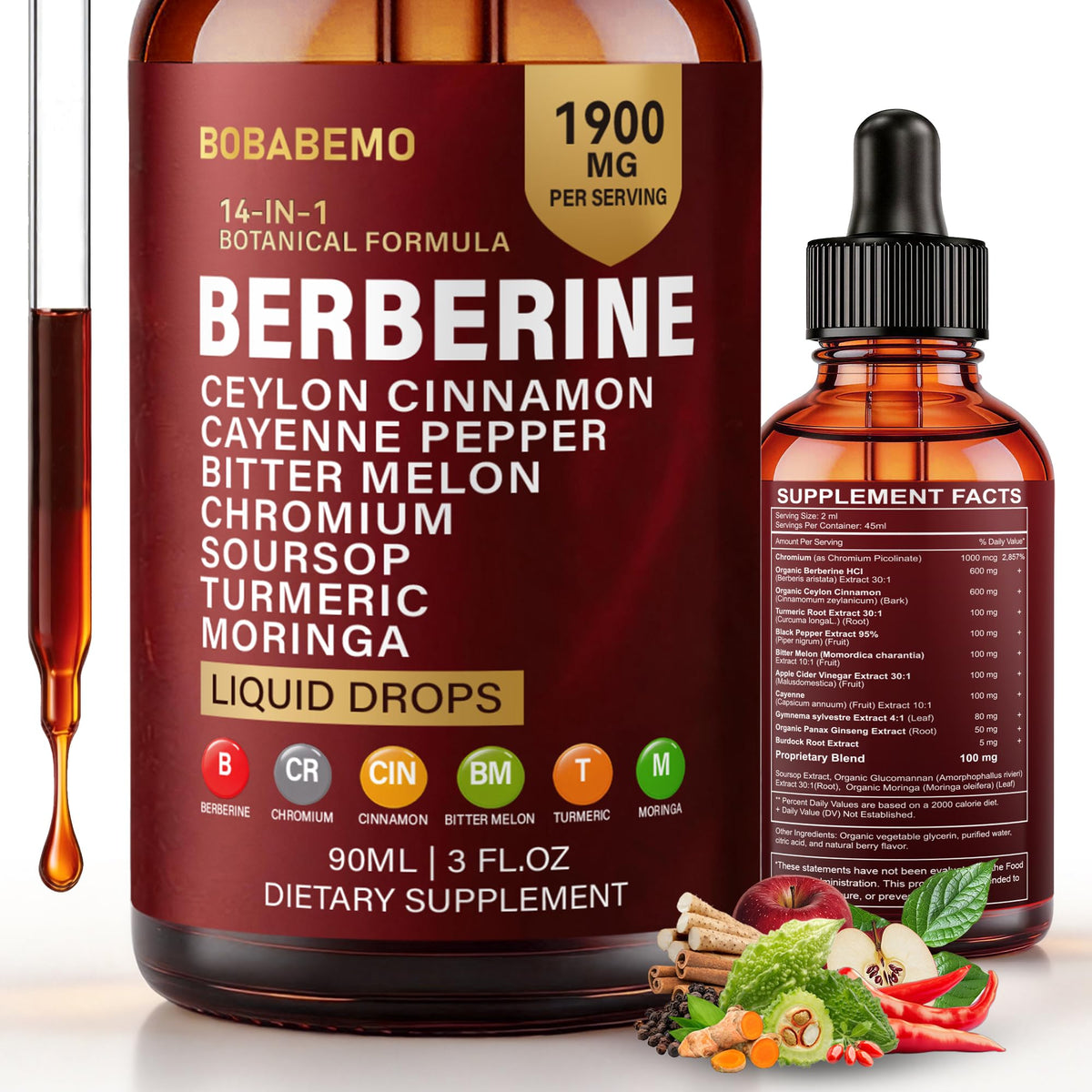 Premium imported Berberine with Ceylon Cinnamon in liquid drops. Elevate wellness with Curat Cart's botanical formula.