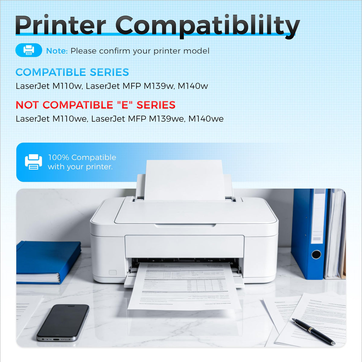 Premium Toner Cartridge Black 2-Pack, 100% compatible with your printer, available at Curat Cart in India.