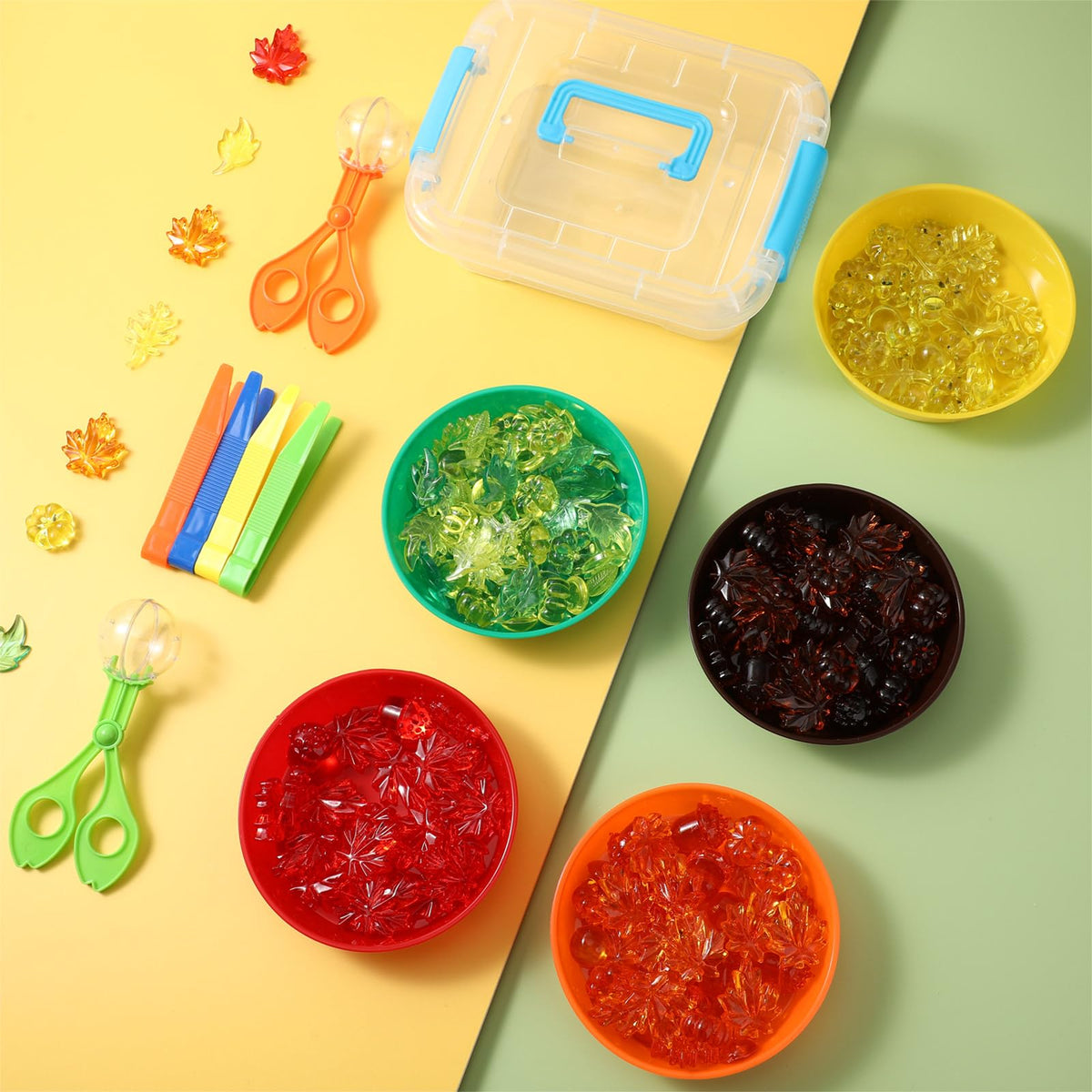 Fine Motor Toys Counting Sorting set with colorful bowls and tools, perfect for enhancing skills. Available at Curat Cart.