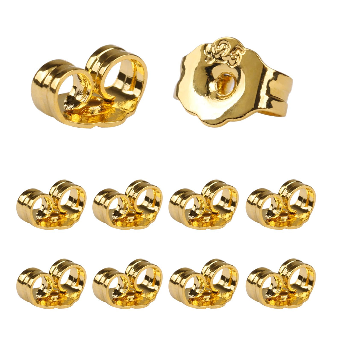 Premium imported gold earring backs replacements from Curat Cart, ideal for securing your cherished earrings. Perfect fit and quality.