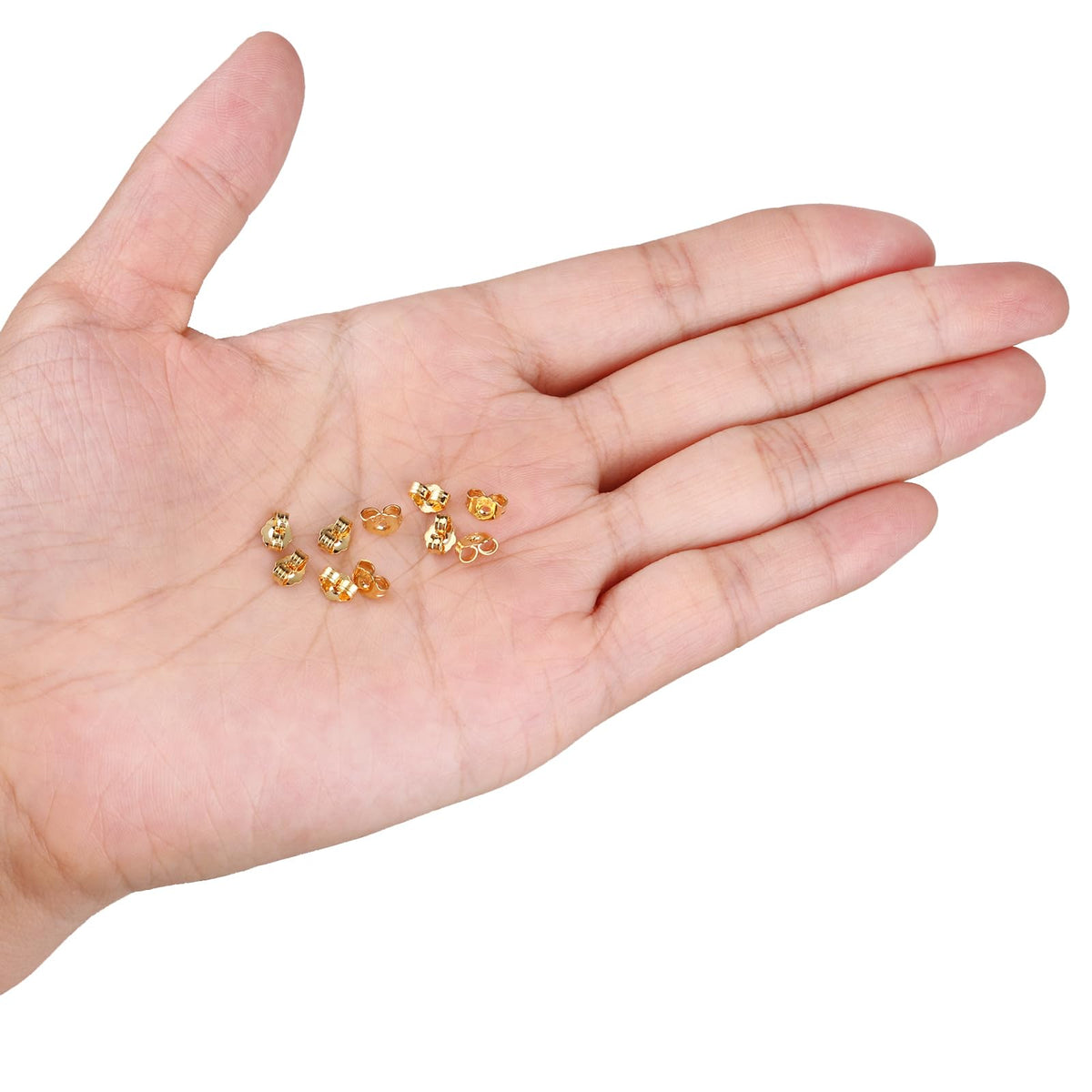 Stylish gold earring backs replacements, 100% authentic and available at Curat Cart in India for your jewelry needs.