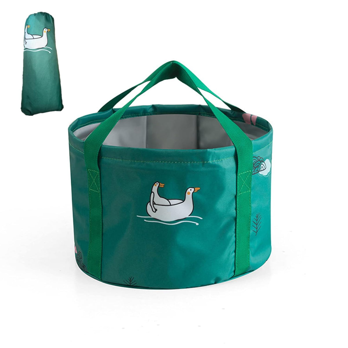 Collapsible foot soaking bath basin with playful duck design, verified by CuratCart for quality and convenience.