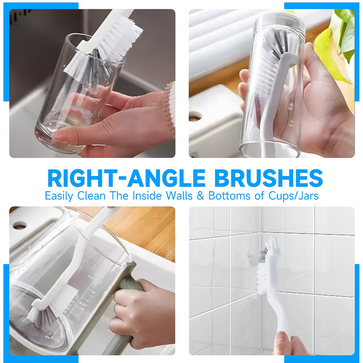 Specially curated by Curat Cart, this Crevice Cleaning Brush Set easily cleans inside walls and bottoms of cups and jars.