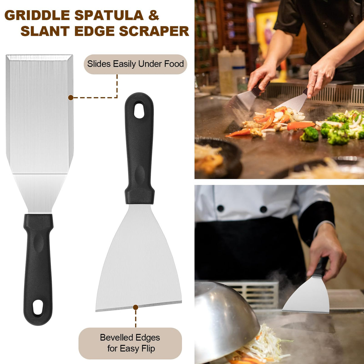 Enhance your grilling experience with the Griddle Accessories Kit for Grilling from Curat Cart. Perfect for daily use and effortless food handling.