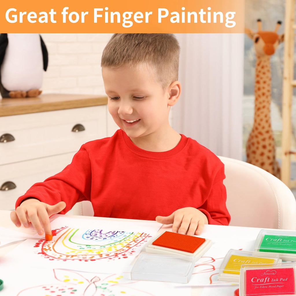 Premium imported Ink Pad Washable Finger Stamp Pads ideal for creative finger painting. Available at Curat Cart.