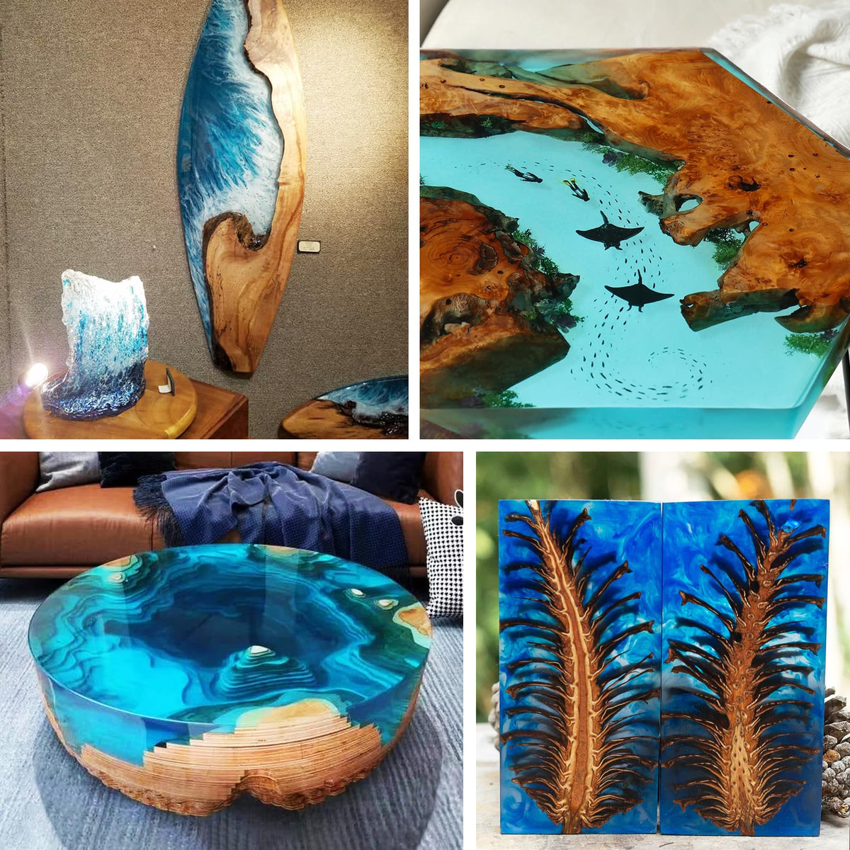 Explore premium imported Deep Pour Epoxy Resin showcased in stunning artistic designs at Curat Cart. Transform your space beautifully.