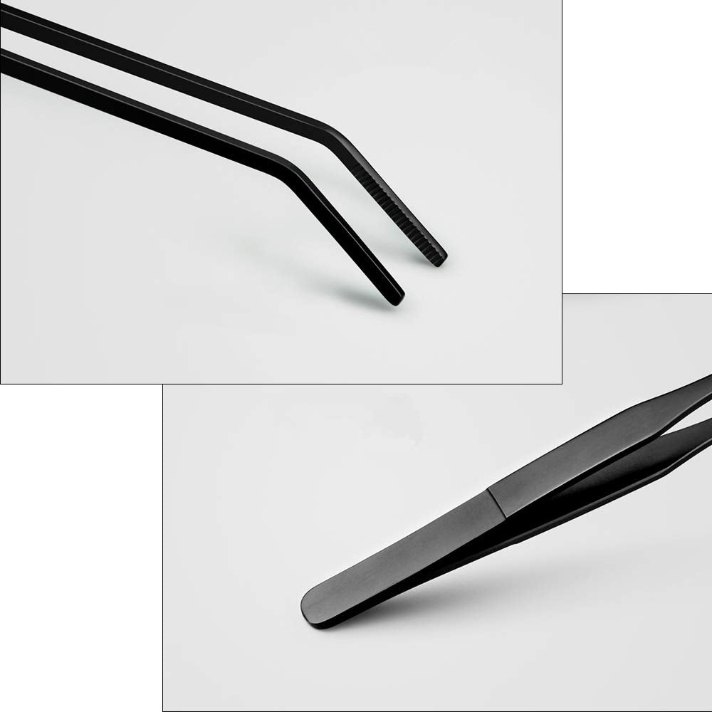 Curved Aquarium Tweezers made of high-quality stainless steel, featuring an elegant design. Available at Curat Cart.