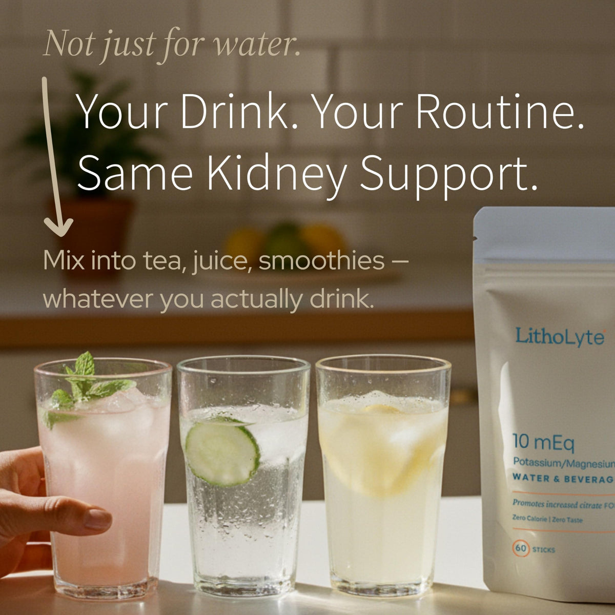 Discover premium imported Water & Beverage Enhancer for Kidney Health from Curat Cart. Mix into your favorite drinks for optimal support.