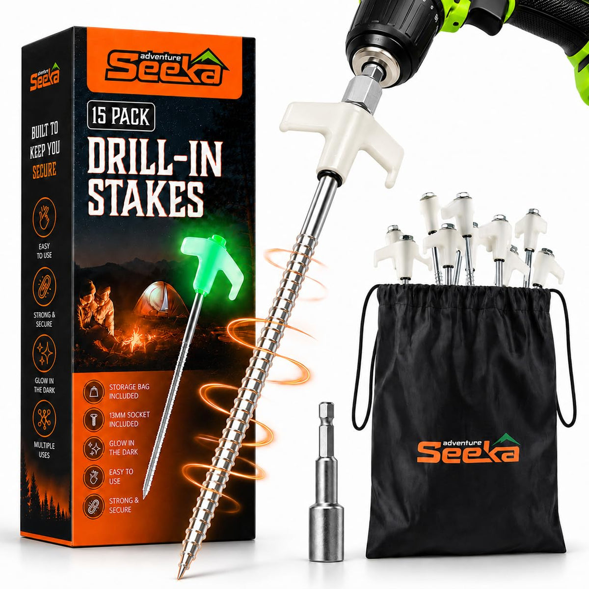 Discover heavy duty screw tent stakes, premium import from Curat Cart, designed for strength and ease of use in all conditions.