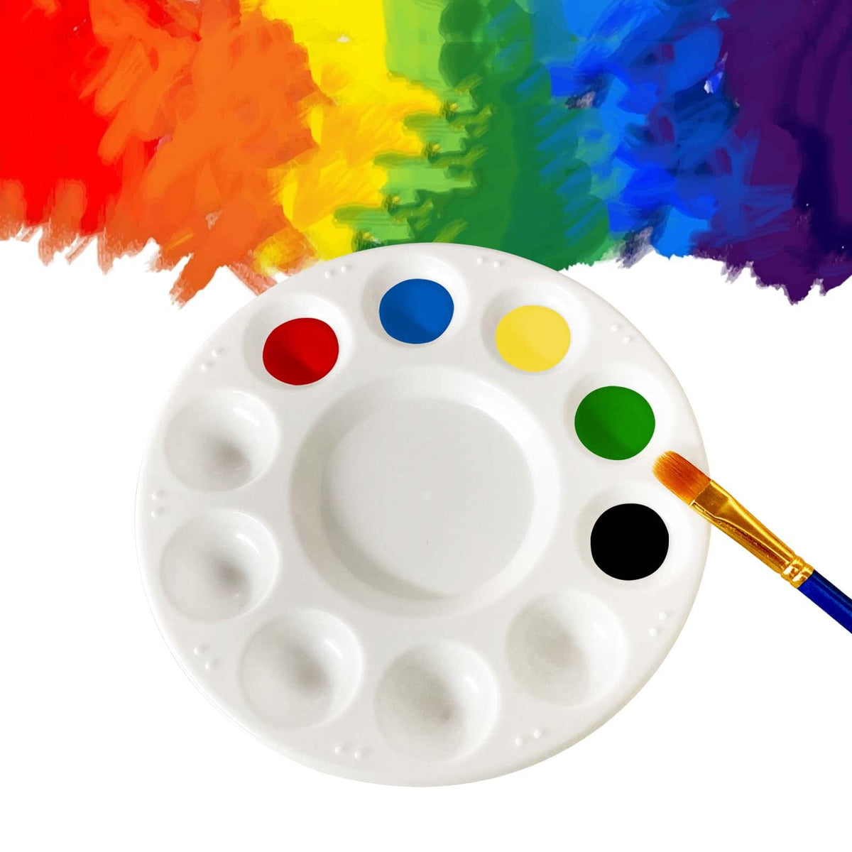 Colorful paint tray palette for kids showcasing high-quality material, ideal for creative projects. Available at Curat Cart.