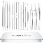 Discover the ChenYijin professional blackhead remover tool kit, featuring 12 authentic skincare instruments for flawless skin.