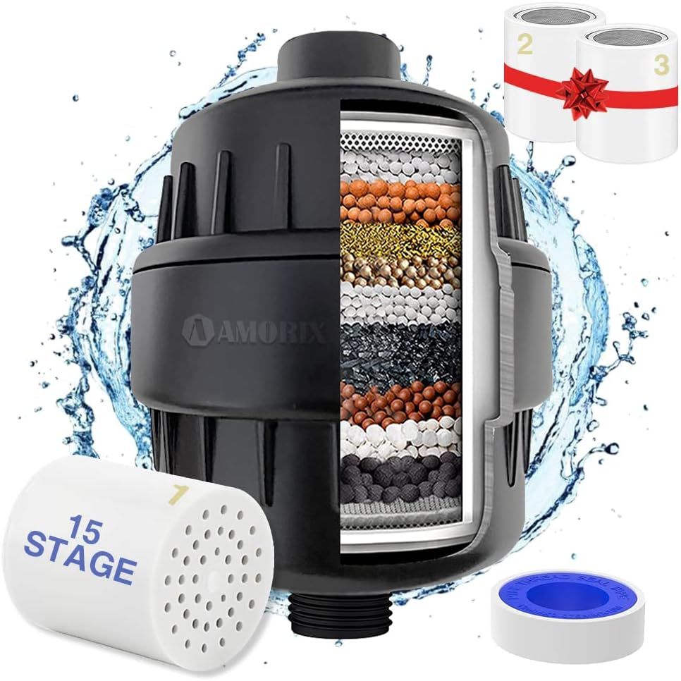 Order the 15-stage shower head filter for hard water, designed for India. Available online for your convenience.
