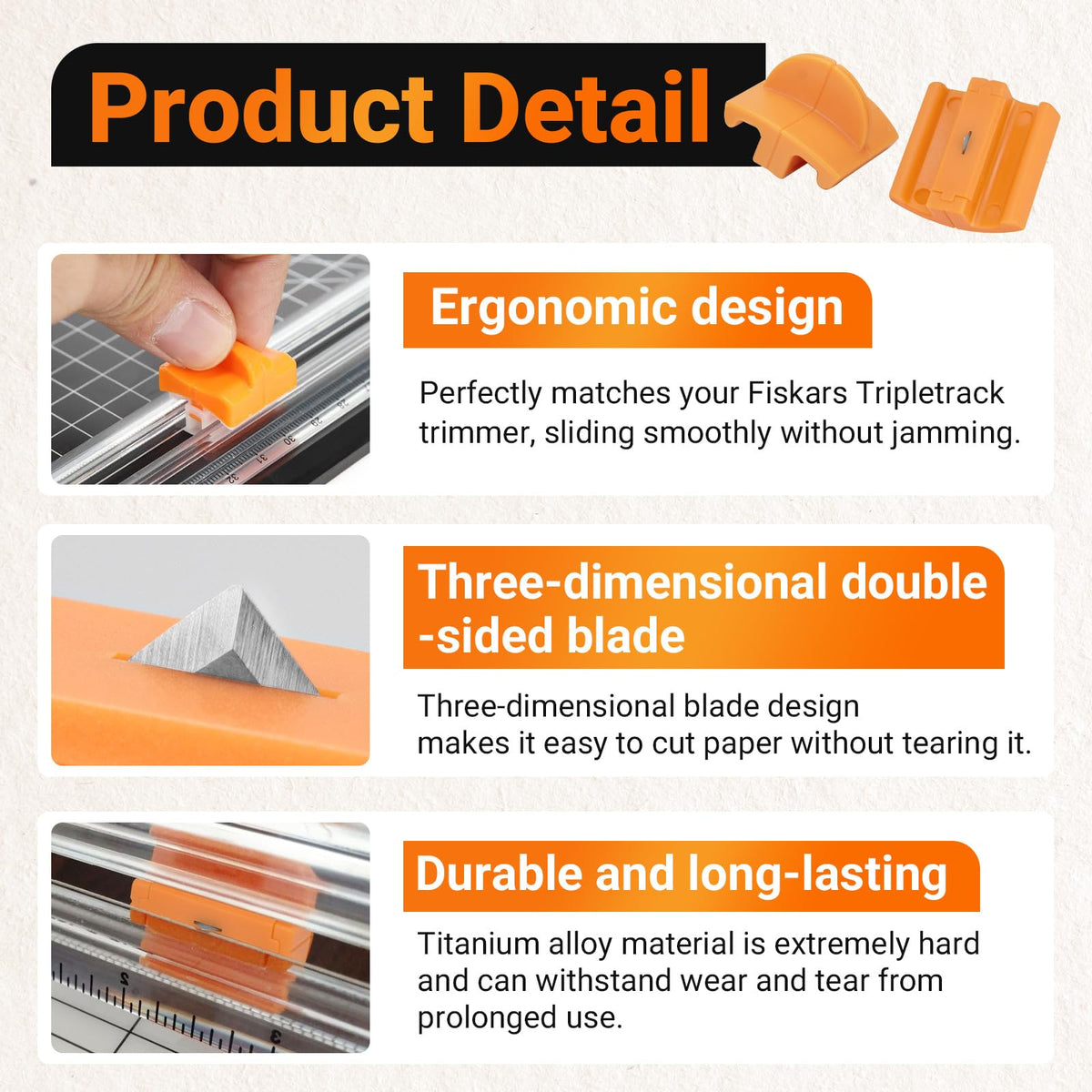 High-quality TripleTrack Blade for Fiskars Trimmer, featuring durable titanium alloy for long-lasting use. Available at Curat Cart.